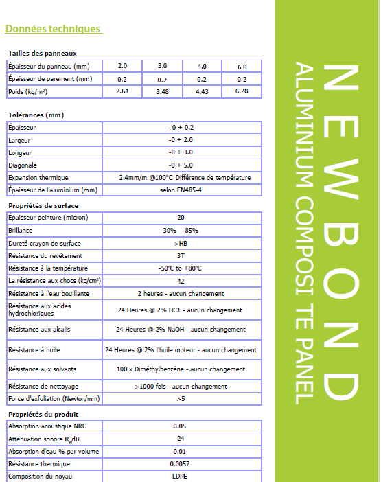 FICHE TECHNIQUE NEWBOND MARSEILLE